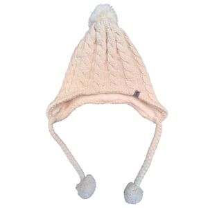 North Face Fuzzy Earflap Beanie Winter Hat, Lined